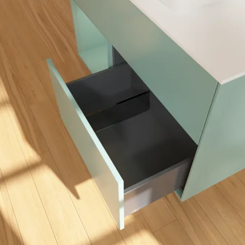 VILLEROY BOCH Toaletní skříňka Finion, s osvětlením, 2 výsuvy, 1000 x 603 x 501 mm, olivově matný lak / olivově matný lak / sklo bílé matné #F771GMGM, obrázek 7