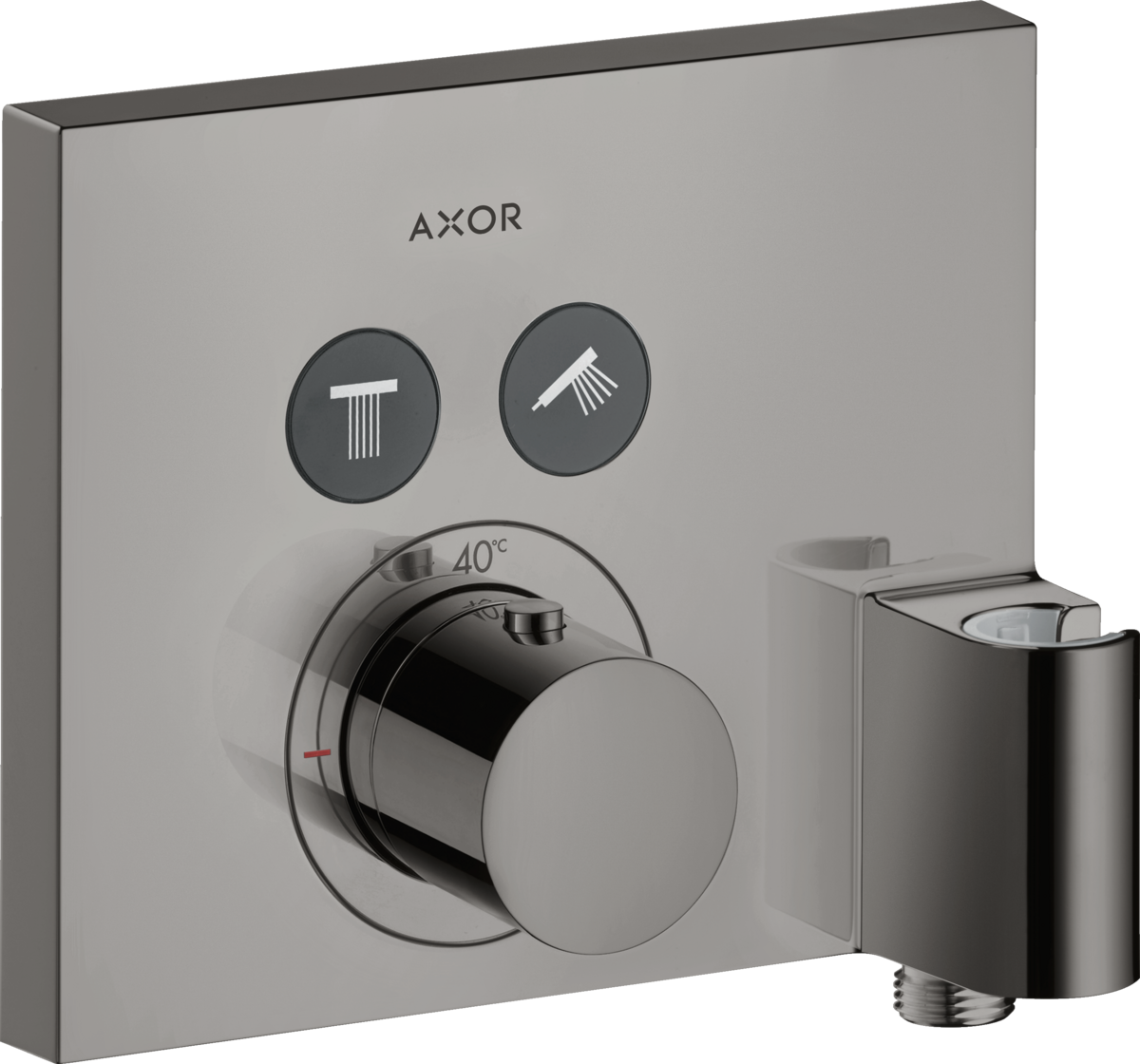HANSGROHE AXOR ShowerSelect skrytý úhlový termostat pro 2 spotřebiče s připojením na stěnu a držákem sprchy #36712330