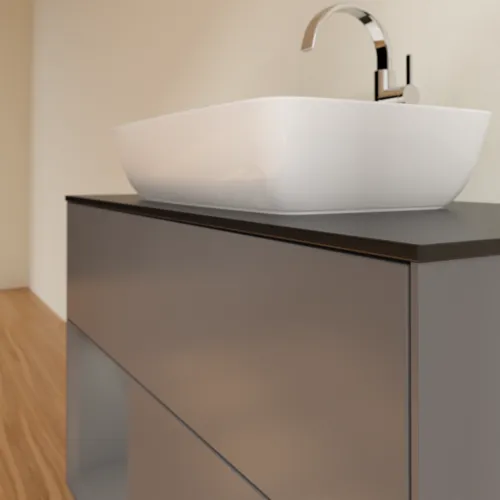 VILLEROY BOCH Toaletní skříňka Finion, s osvětlením, 2 výsuvy, 1000 x 603 x 501 mm, antracit matný lak / antracit matný lak / sklo černé matné #F772GKGK, obrázek 6