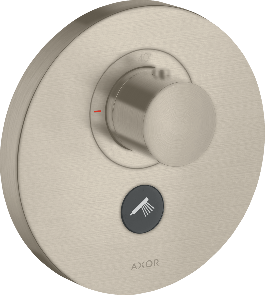 HANSGROHE AXOR ShowerSelect Termostat HighFlow skrytý kruhový pro 1 spotřebič a jednu další zásuvku #36726820 - kartáčovaný nikl