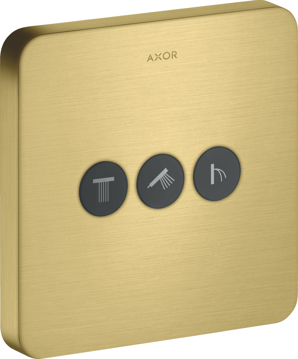HANSGROHE AXOR ShowerSelect skrytý ventil softsquare pro 3 spotřebiče #36773950 - Brushed Brass