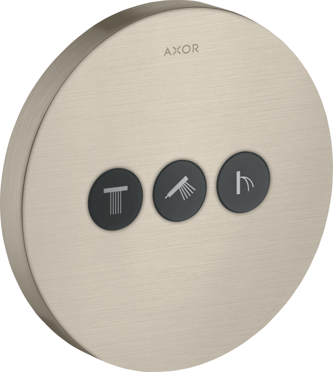 HANSGROHE AXOR ShowerSelect skrytý ventil kulatý pro 3 spotřebiče #36727820 - kartáčovaný nikl