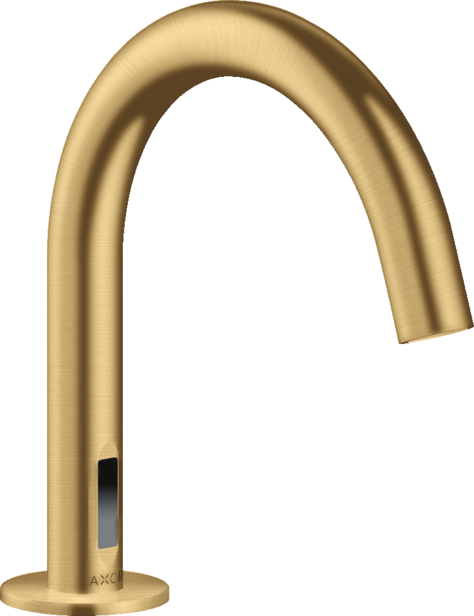 HANSGROHE Elektronická umyvadlová baterie AXOR Uno s přednastavením teploty Připojení k síti 230 V #38010250 - Brushed Gold Optic