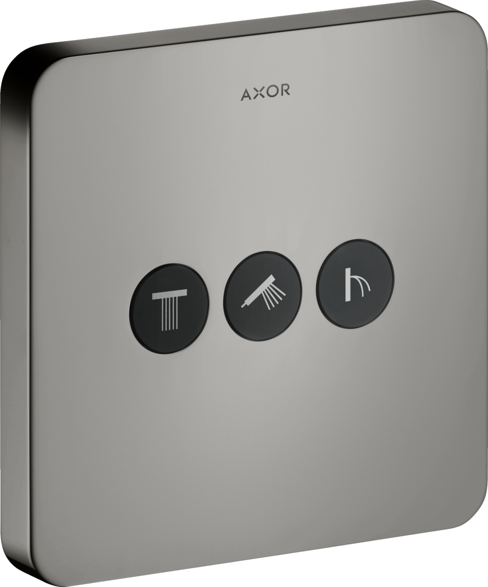 HANSGROHE AXOR ShowerSelect skrytý ventil softsquare pro 3 spotřebiče #36773330 - leštěný černý chrom
