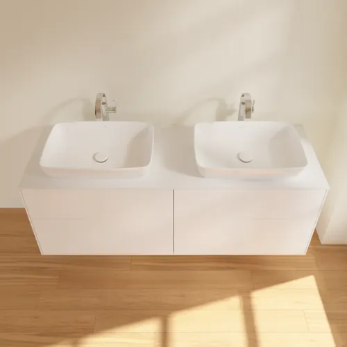 VILLEROY BOCH Toaletní skříňka Finion, 4 výsuvy, 1600 x 603 x 501 mm, bílý matný lak / sklo bílé matné #F84100MT, obrázek 4