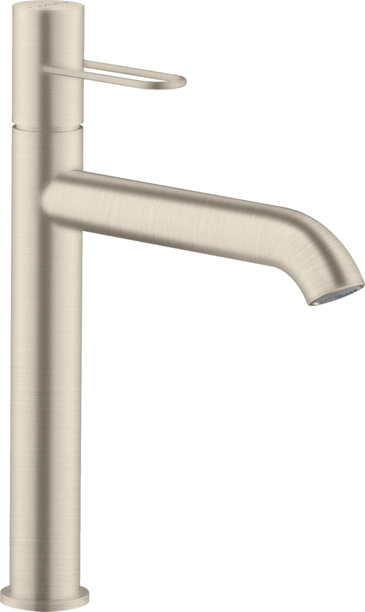 HANSGROHE Jednopáková umyvadlová baterie AXOR Uno 190 s obloukovou rukojetí pro umyvadla na desku a výsuvným odpadem #38032820 - kartáčovaný nikl