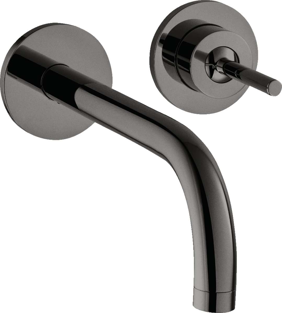 HANSGROHE AXOR Uno podomítková jednopáková umyvadlová baterie pro montáž na stěnu s výtokem 165 mm a rozetami #38113330 - Leštěný černý chrom