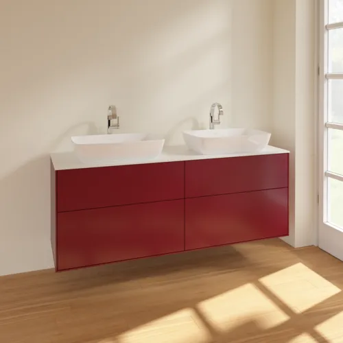 VILLEROY BOCH Toaletní skříňka Finion, 4 výsuvy, 1600 x 603 x 501 mm, Peony Matt Lacquer / Glass White Matt #F84100HB, obrázek 2