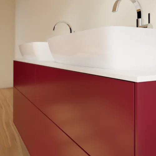 VILLEROY BOCH Toaletní skříňka Finion, 4 výsuvy, 1600 x 603 x 501 mm, Peony Matt Lacquer / Glass White Matt #F84100HB, obrázek 5
