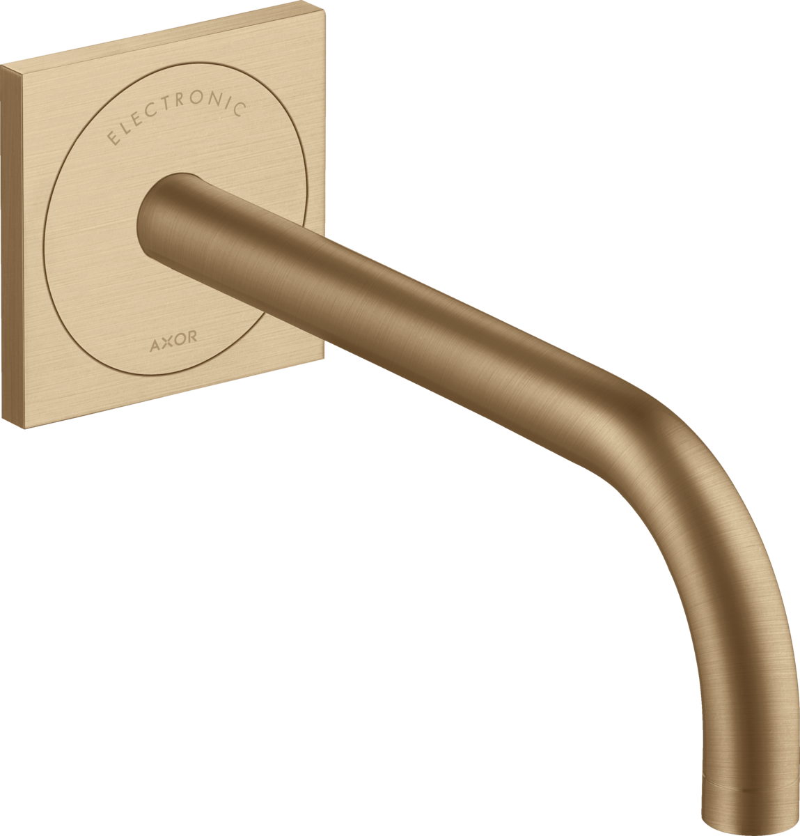 HANSGROHE AXOR Uno podomítková elektronická umyvadlová baterie pro montáž na stěnu s výtokem 225 mm #38120140 - kartáčovaný bronz