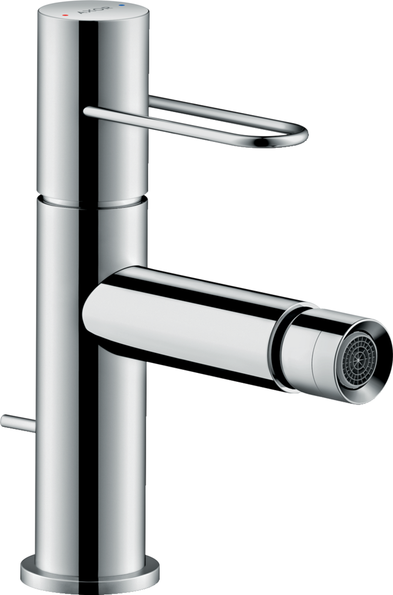 HANSGROHE Jednopáková bidetová baterie AXOR Uno s obloukovou rukojetí a výsuvným odpadem #38211000 - chrom