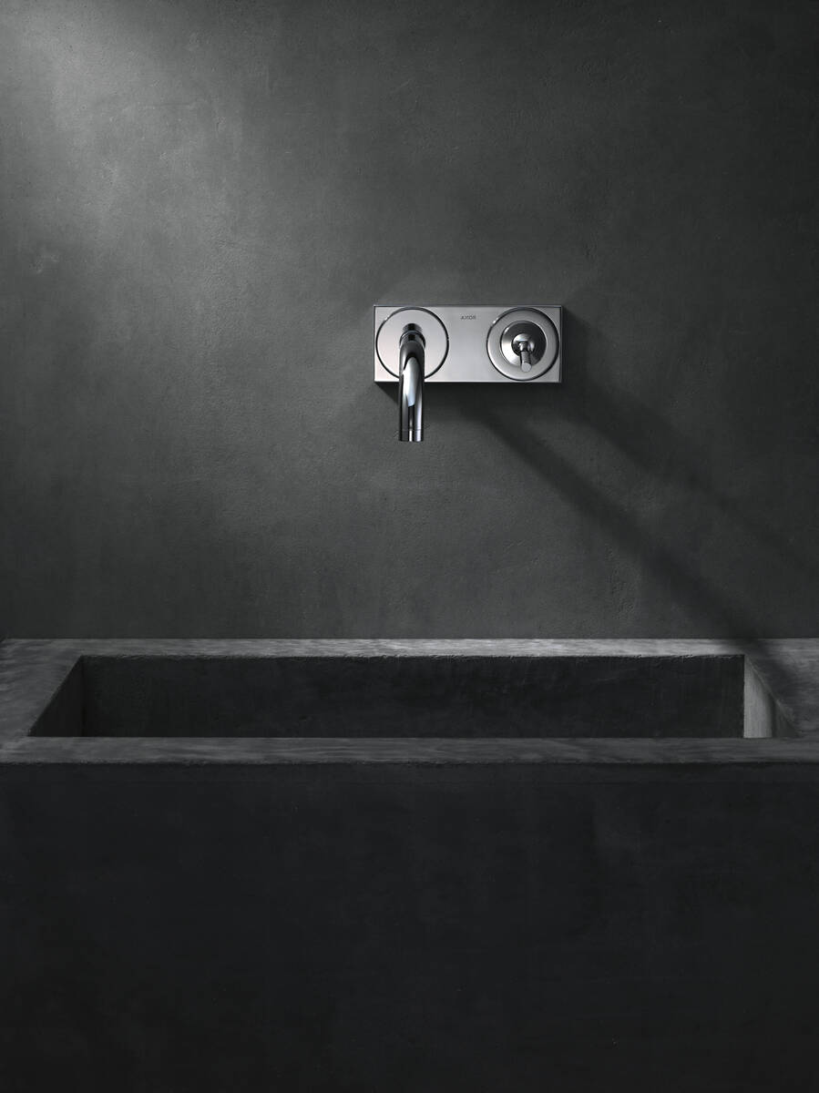 HANSGROHE AXOR Uno Páková umyvadlová baterie pod omítku, montáž na stěnu, s výtokem 225 mm a deskou #38115000 - chrom
