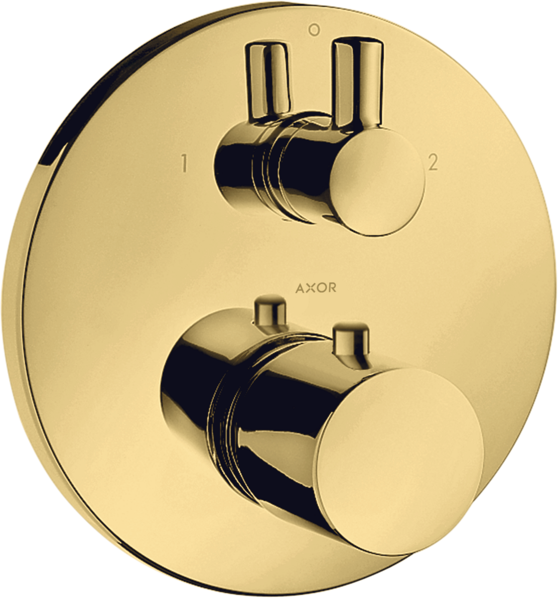 HANSGROHE Skrytý termostat AXOR Uno s uzavíracím a přepínacím ventilem #38720990 - Polished Gold Optic