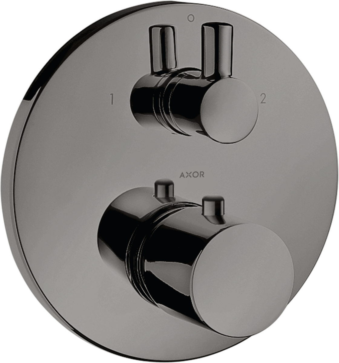 HANSGROHE Skrytý termostat AXOR Uno s uzavíracím a přepínacím ventilem #38720330 - Leštěný černý chrom