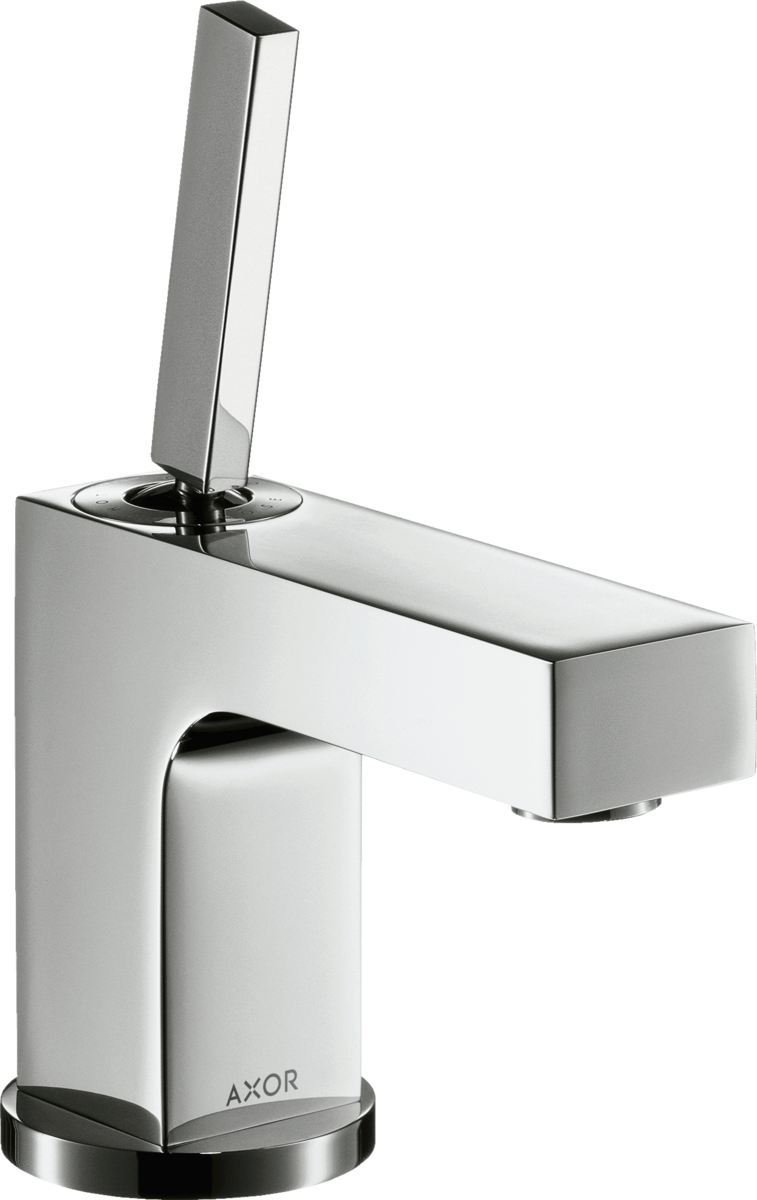 HANSGROHE AXOR Citterio Páková umyvadlová baterie 80 s kolíkovou rukojetí, pro umývátka, s odtokovou soupravou s táhlem #39015000 - chrom