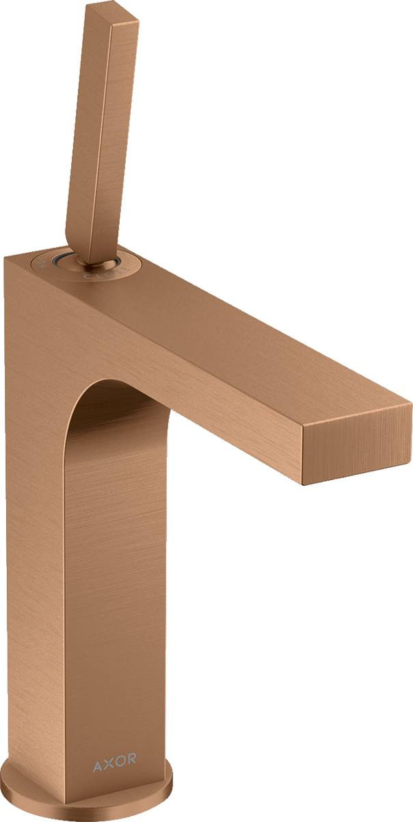 HANSGROHE Jednopáková umyvadlová baterie AXOR Citterio 160 s kolíkovou rukojetí a výsuvným odpadem #39032140 - kartáčovaný bronz