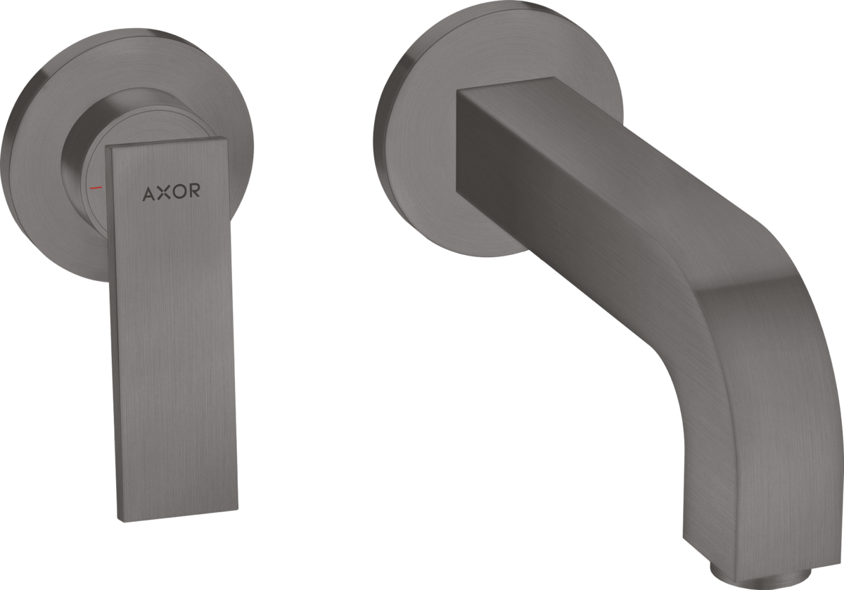 HANSGROHE AXOR Citterio Páková umyvadlová baterie pod omítku, montáž na stěnu, s páčkovou rukojetí, výtokem 220 mm a rozetami #39121340 - kartáčovaný černý chrom
