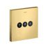 Obrázek HANSGROHE AXOR ShowerSelect podomítkový ventil hranatý pro 3 spotřebiče #36717990 - Polished Gold Optic