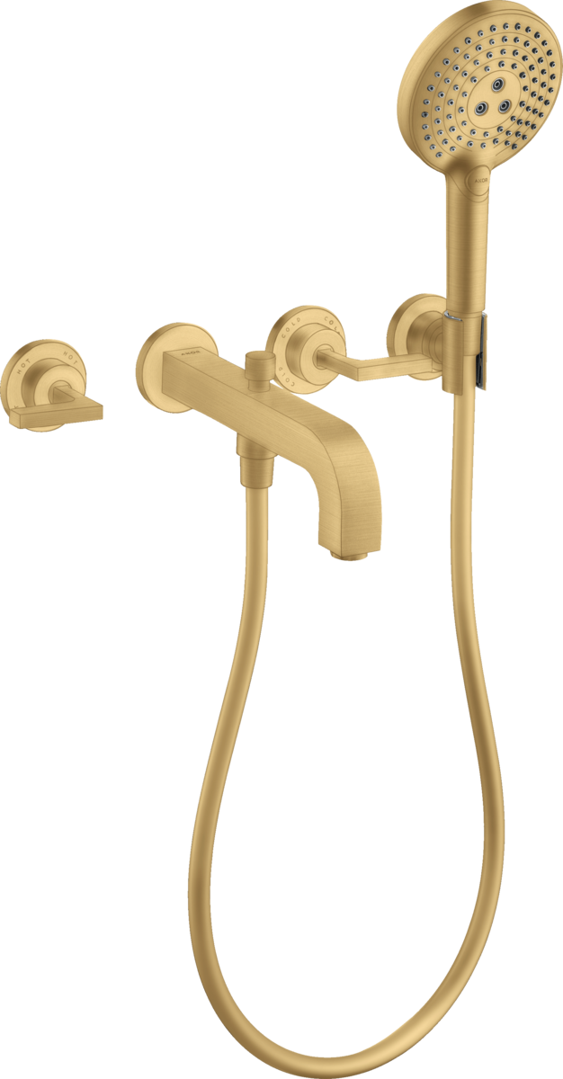 HANSGROHE AXOR Citterio 3-otvorová nástěnná vanová baterie #39448250 - Brushed Gold Optic