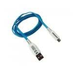 Obrázek Grundig 86341 nabíjecí a datový kabel s LED, micro USB / USB, 1 metr, bílý/modrý