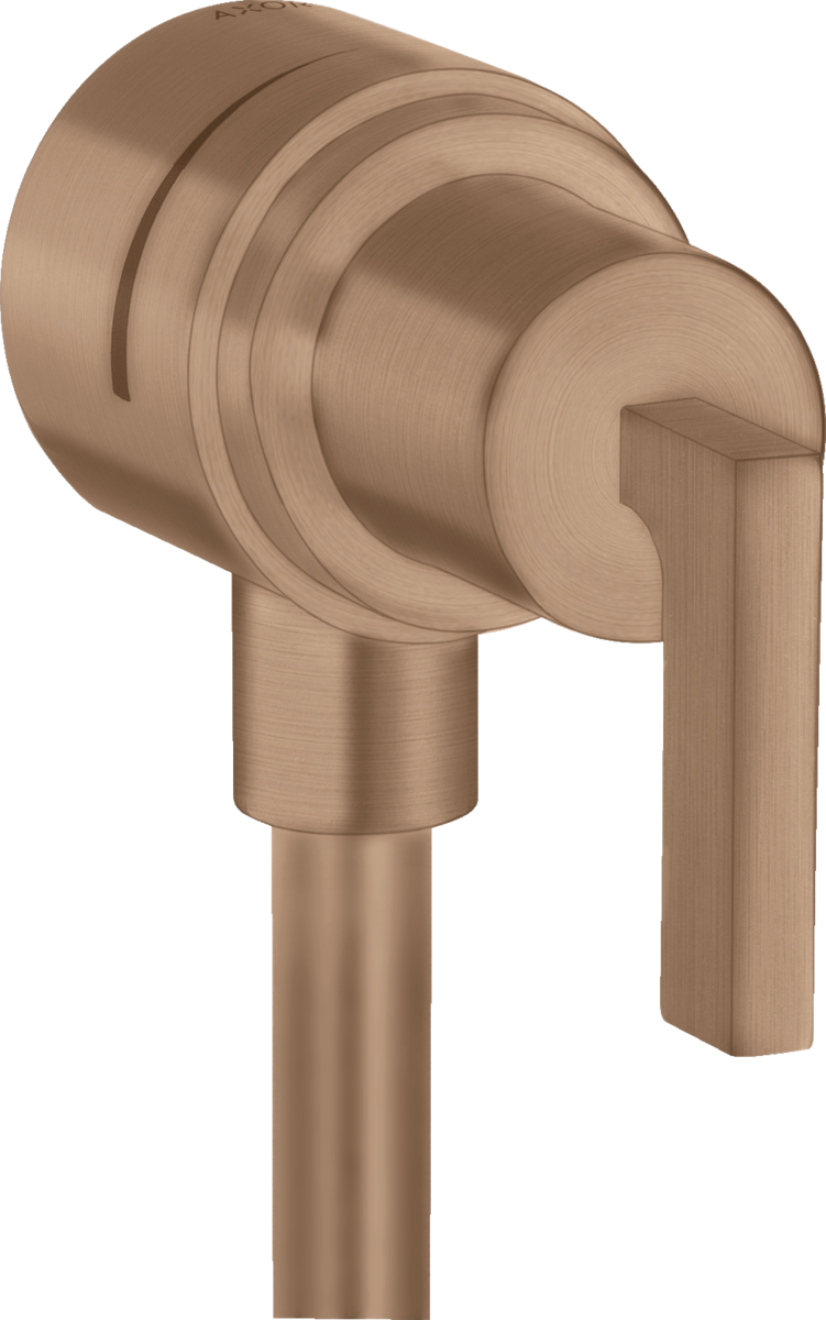 HANSGROHE Nástěnný uzávěr AXOR Citterio se zpětnou klapkou, uzavíracím ventilem a pákovou rukojetí #39882310 - kartáčovaný červenozlatý