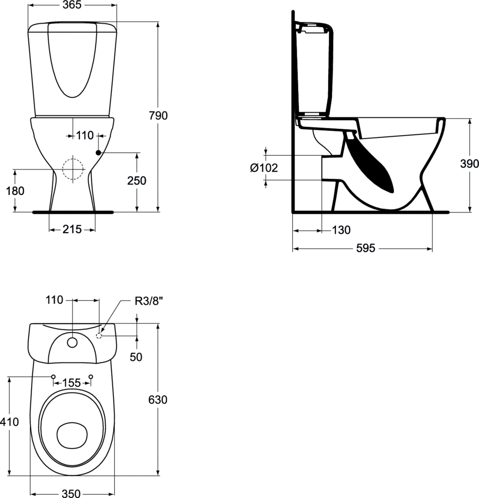 Зображення з  IDEAL STANDARD Eurovit WC kombi mísa s nádržkou, zadní odpad, W903401 bílá