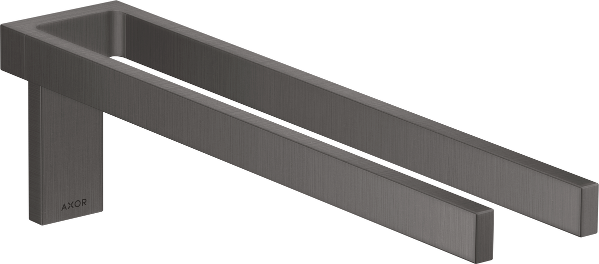 HANSGROHE AXOR Universal Rectangular Věšák na ručník, dvouramenný #42622340 - kartáčovaný černý chrom