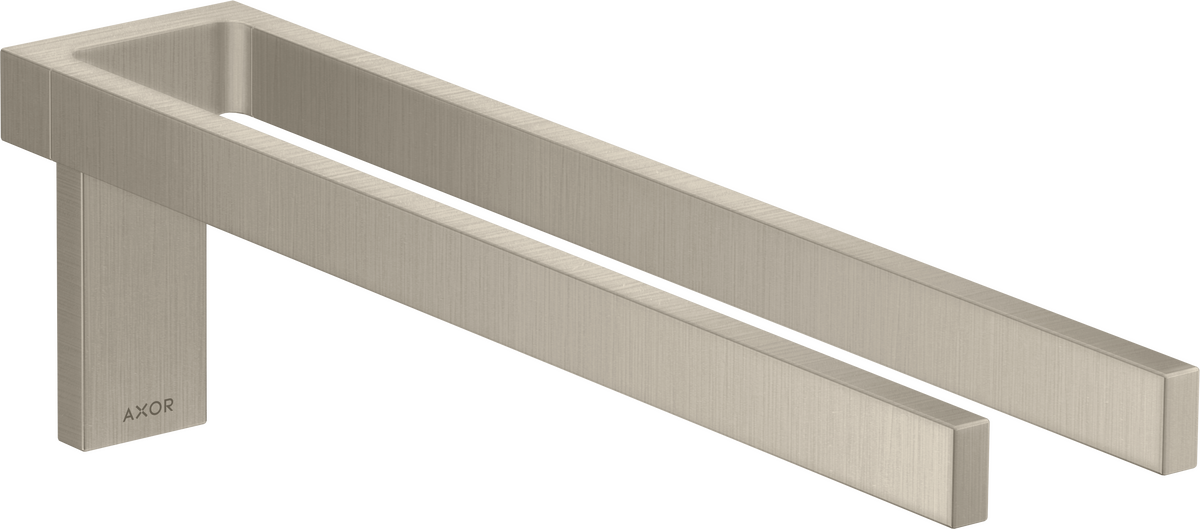 HANSGROHE AXOR Universal Rectangular Věšák na ručník, dvouramenný #42622820 - kartáčovaný nikl