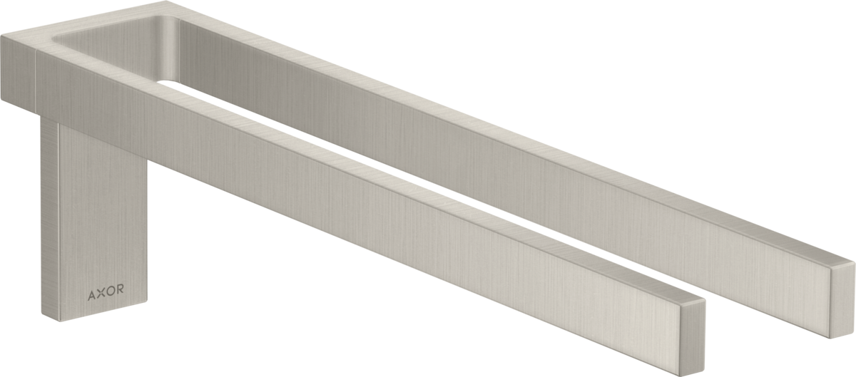 HANSGROHE AXOR Univerzální obdélníkový držák ručníků se dvěma rameny #42622800 - nerezová ocel Optic