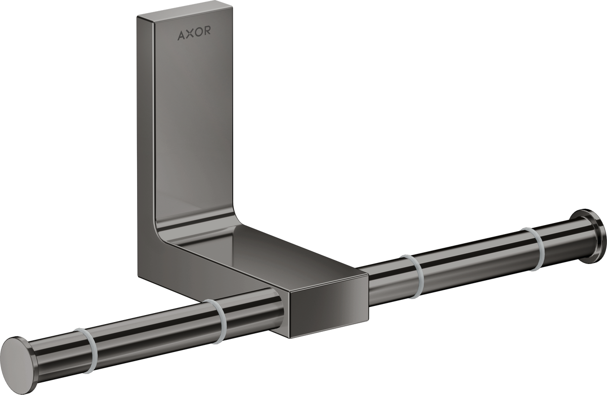 HANSGROHE AXOR Univerzální obdélníkový držák na toaletní papír dvojitý #42657330 - leštěný černý chrom