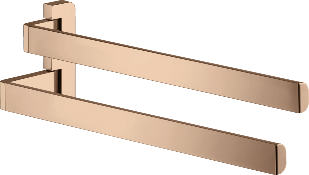 HANSGROHE AXOR Univerzální softsquare věšák na ručníky se dvěma rameny #42821300 - Leštěné červené zlato