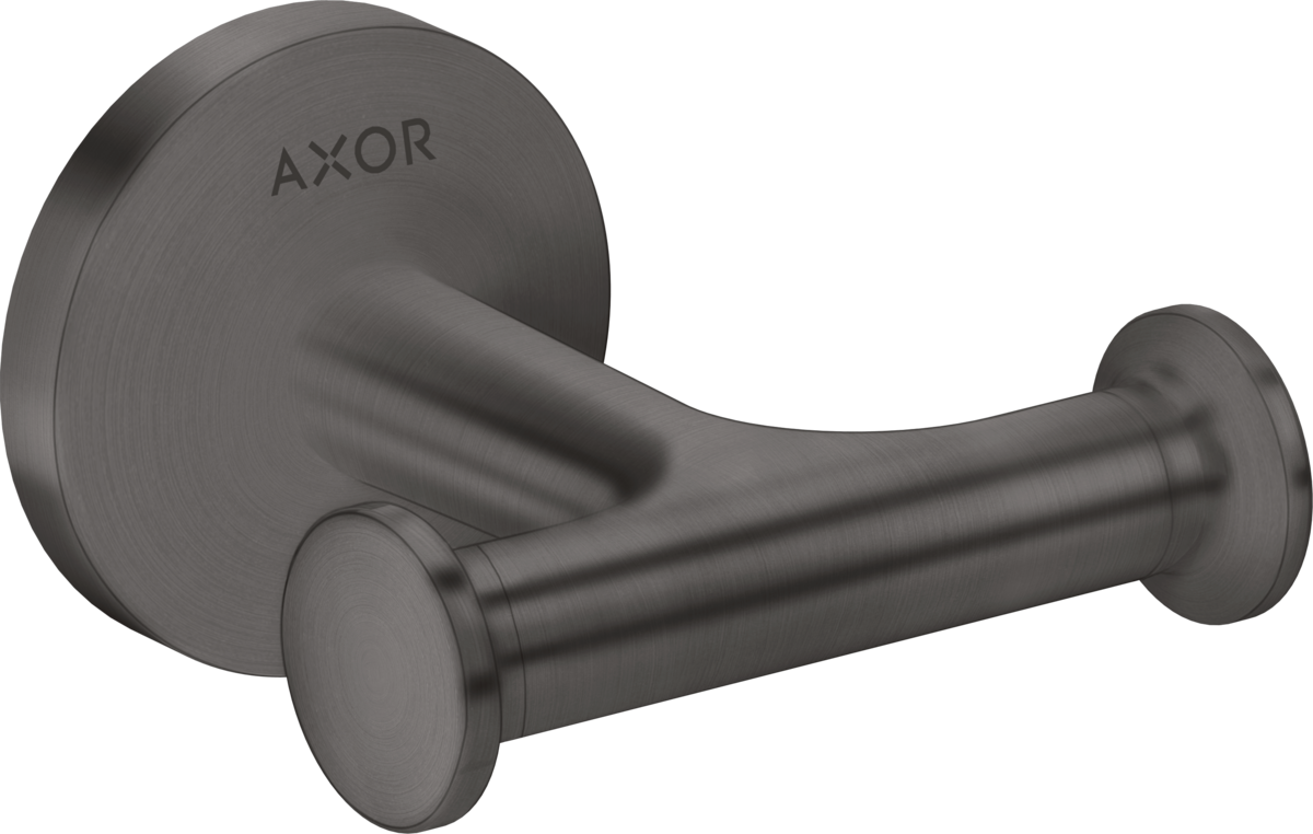 HANSGROHE AXOR Univerzální kruhový dvojitý háček na ručníky #42812340 - kartáčovaný černý chrom