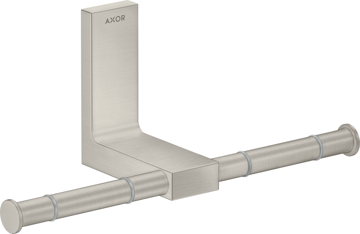 HANSGROHE AXOR Univerzální obdélníkový držák na toaletní papír dvojitý #42657800 - nerezová ocel Optic