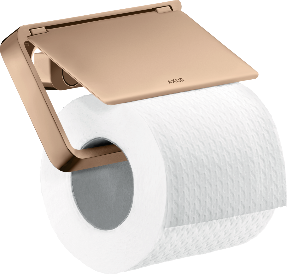 HANSGROHE AXOR Univerzální držák na toaletní papír Softsquare s víkem #42836300 - leštěný červenozlatý