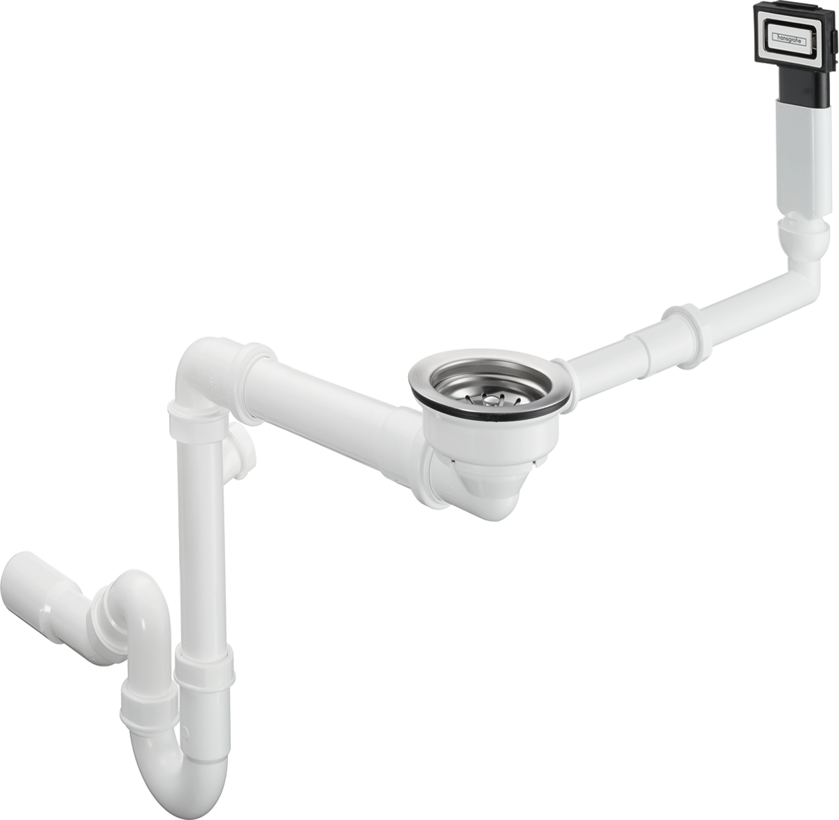 HANSGROHE D16-10 Ručně ovládaná odtoková a přepadová souprava pro granitový jednodřez #43927000 - chrom