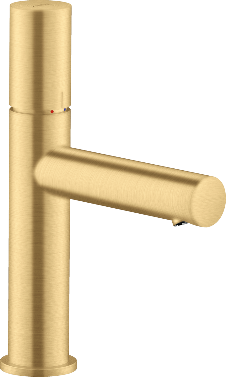 HANSGROHE Jednopáková umyvadlová baterie AXOR Uno 110 s vytahovací rukojetí a výsuvným odpadem #45002250 - Brushed Gold Optic