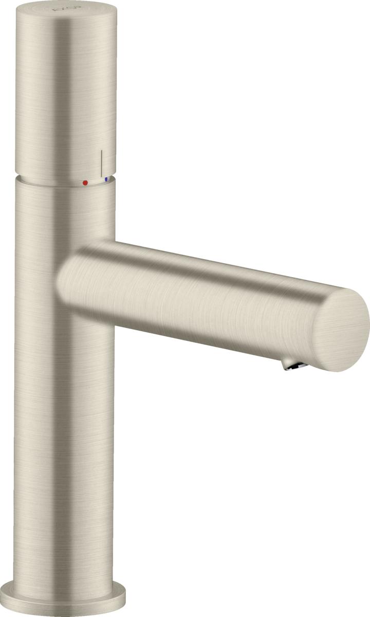 HANSGROHE AXOR Uno Páková umyvadlová baterie 110 s rukojetí Zero, s odtokovou soupravou #45002820 - kartáčovaný nikl