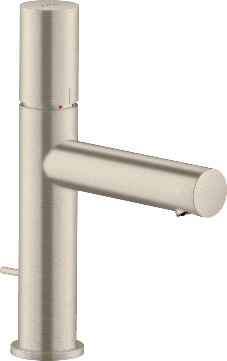 HANSGROHE AXOR Uno Páková umyvadlová baterie 110 s rukojetí Zero, s odtokovou soupravou s táhlem #45001820 - kartáčovaný nikl