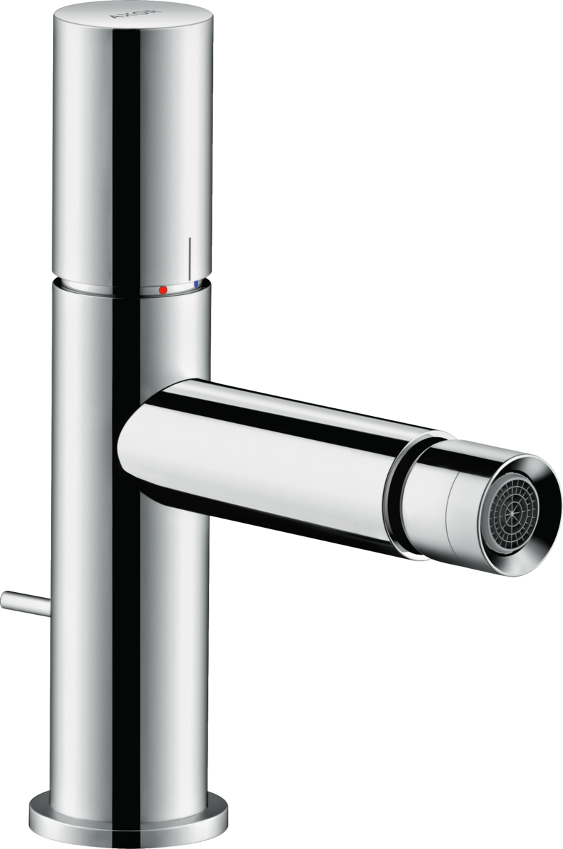 HANSGROHE AXOR Uno Páková bidetová baterie s rukojetí Zero a odtokovou soupravou s táhlem #45200000 - chrom