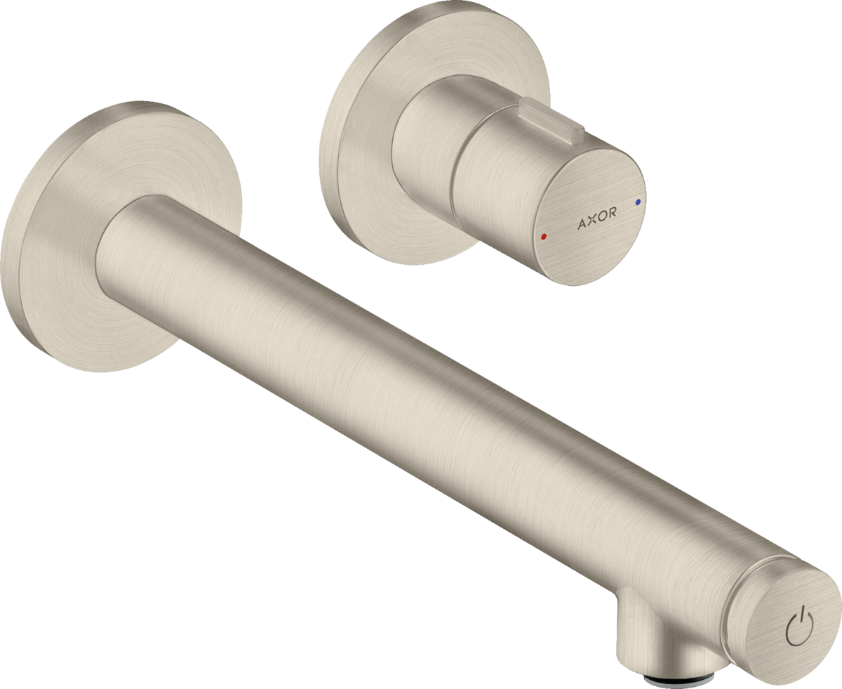 HANSGROHE AXOR Uno Umyvadlová baterie pod omítku, montáž na stěnu, Select s výtokem 221 mm #45113820 - kartáčovaný nikl
