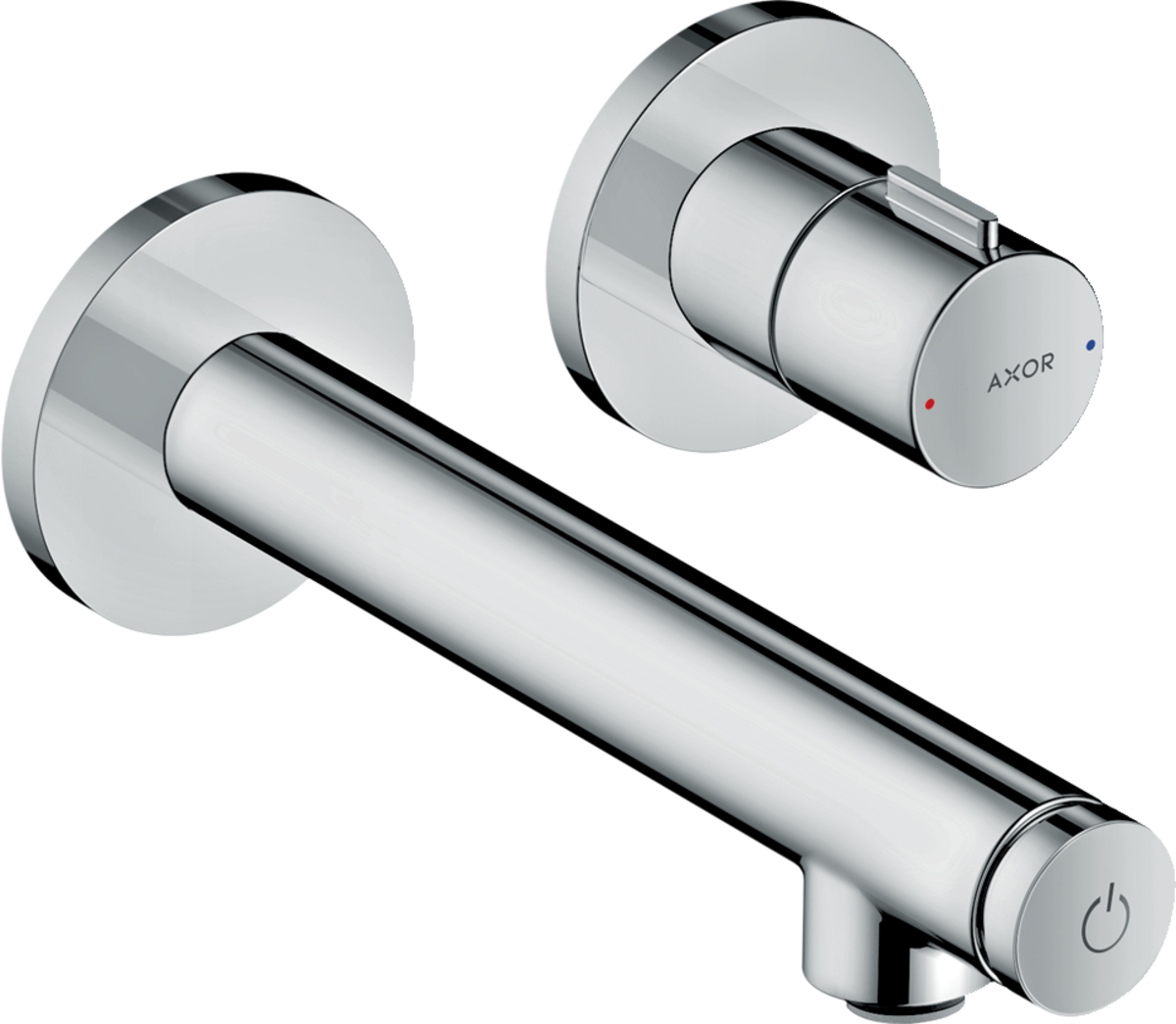 HANSGROHE AXOR Uno podomítková umyvadlová baterie pro montáž na stěnu Select s výtokem 158 mm #45112800 - nerezová ocel Optic