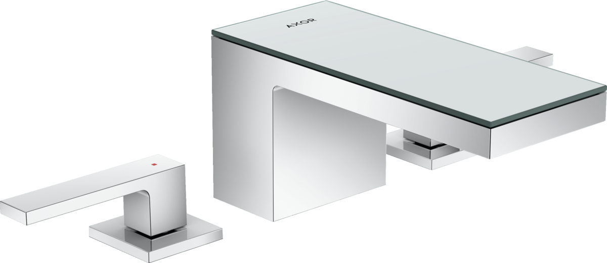 HANSGROHE AXOR MyEdition 3otvorová umyvadlová baterie 70 s odtokovou soupravou Push-Open #47050000 - chrom/zrcadlové sklo