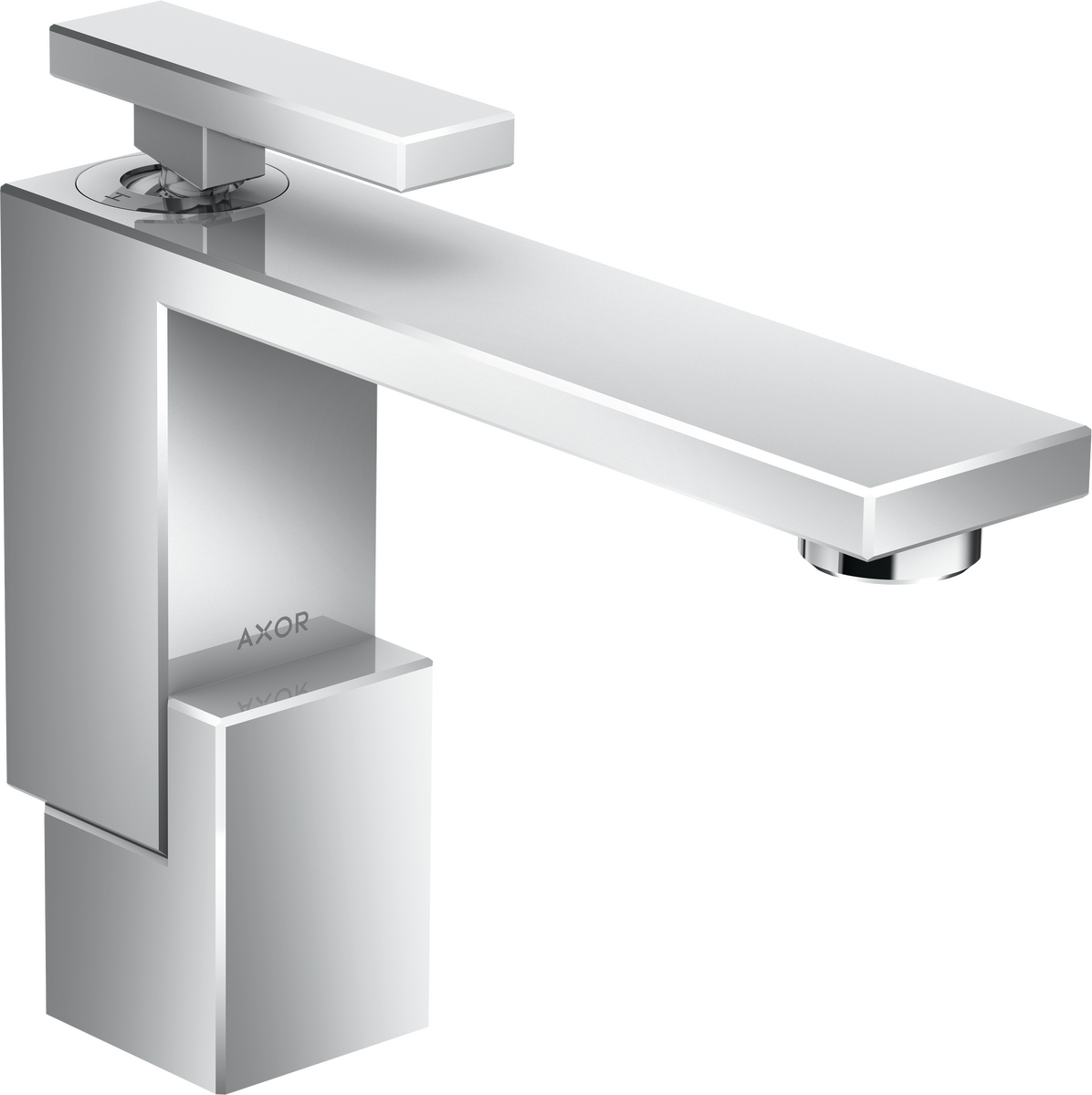 HANSGROHE Jednopáková umyvadlová baterie AXOR Edge 130 s push-open výsuvným odpadem #46010000 - chrom