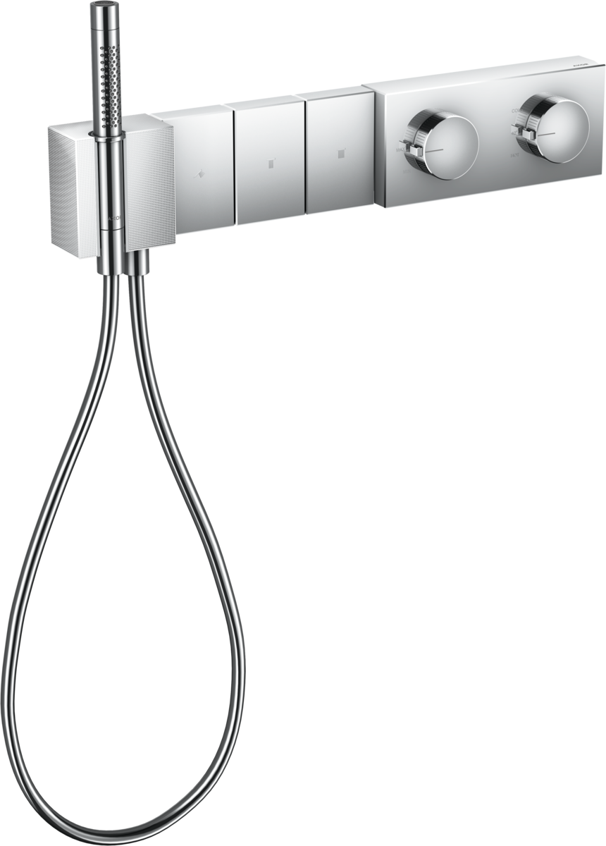 HANSGROHE AXOR Edge Modul termostatu Select 540/100 s podomítkovou instalací, pro 3 spotřebiče - diamantový brus #46711000 - chrom