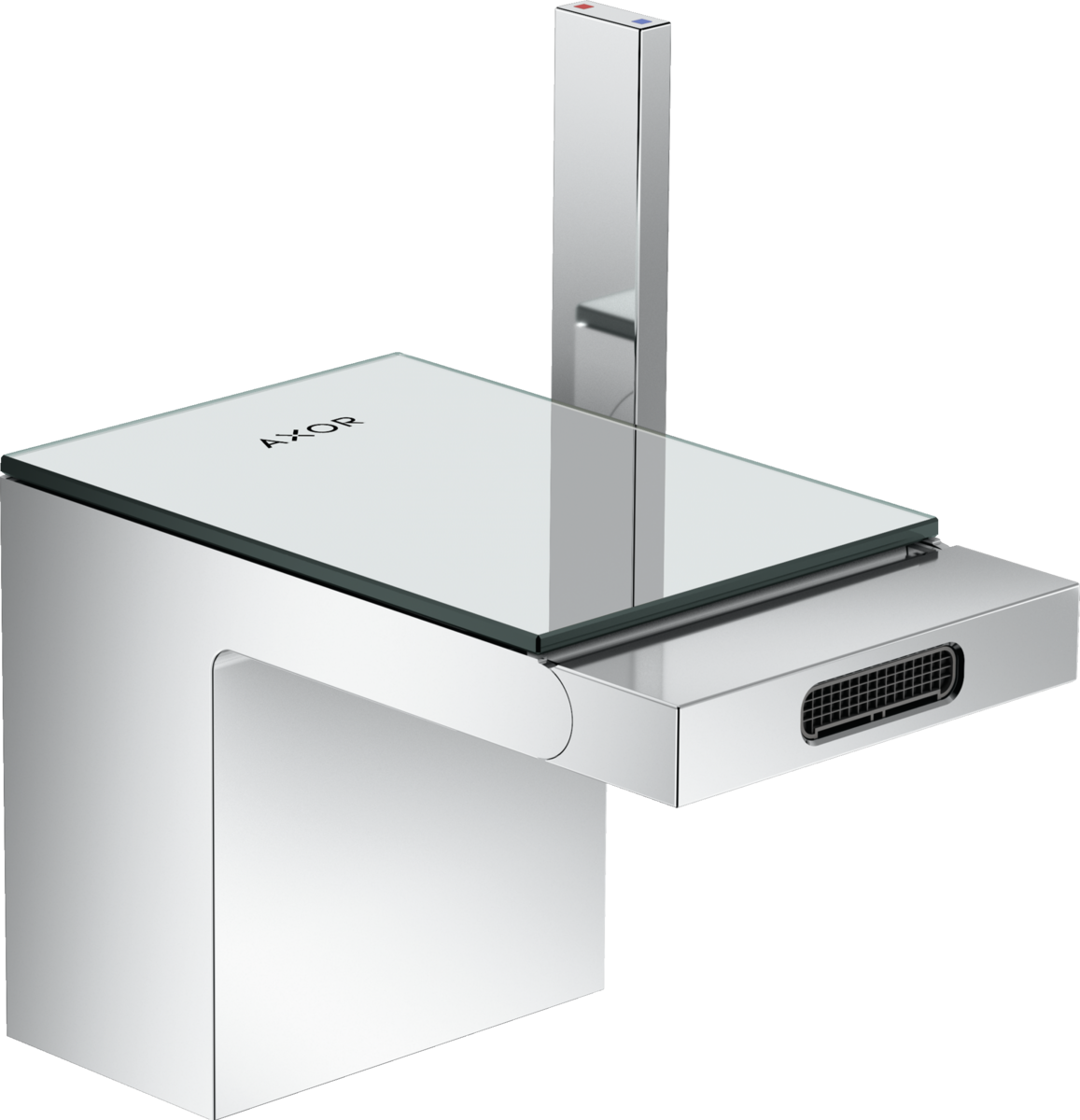 HANSGROHE AXOR MyEdition Páková bidetová baterie s odtokovou soupravou Push-Open #47210000 - chrom/zrcadlové sklo