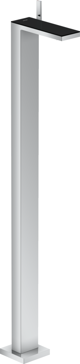 HANSGROHE AXOR MyEdition Páková umyvadlová baterie volně stojící na podlaze s odtokovou soupravou Push-Open #47040600 - chrom/černé sklo