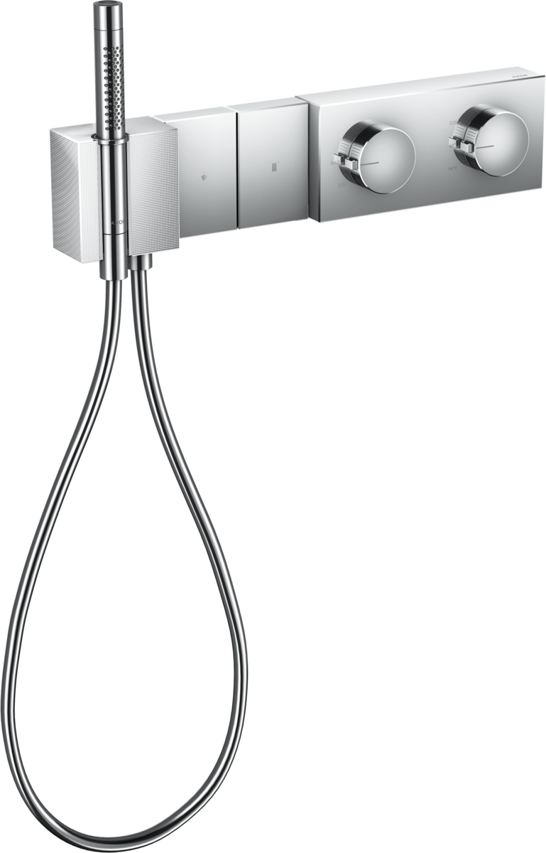 HANSGROHE AXOR Edge Modul termostatu Select 470/100 s podomítkovou instalací, pro 2 spotřebiče - diamantový brus #46701000 - chrom