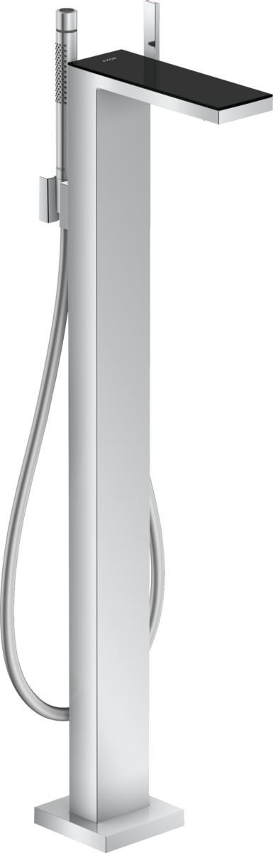 HANSGROHE AXOR MyEdition Páková vanová baterie volně stojící na podlaze #47440600 - chrom/černé sklo