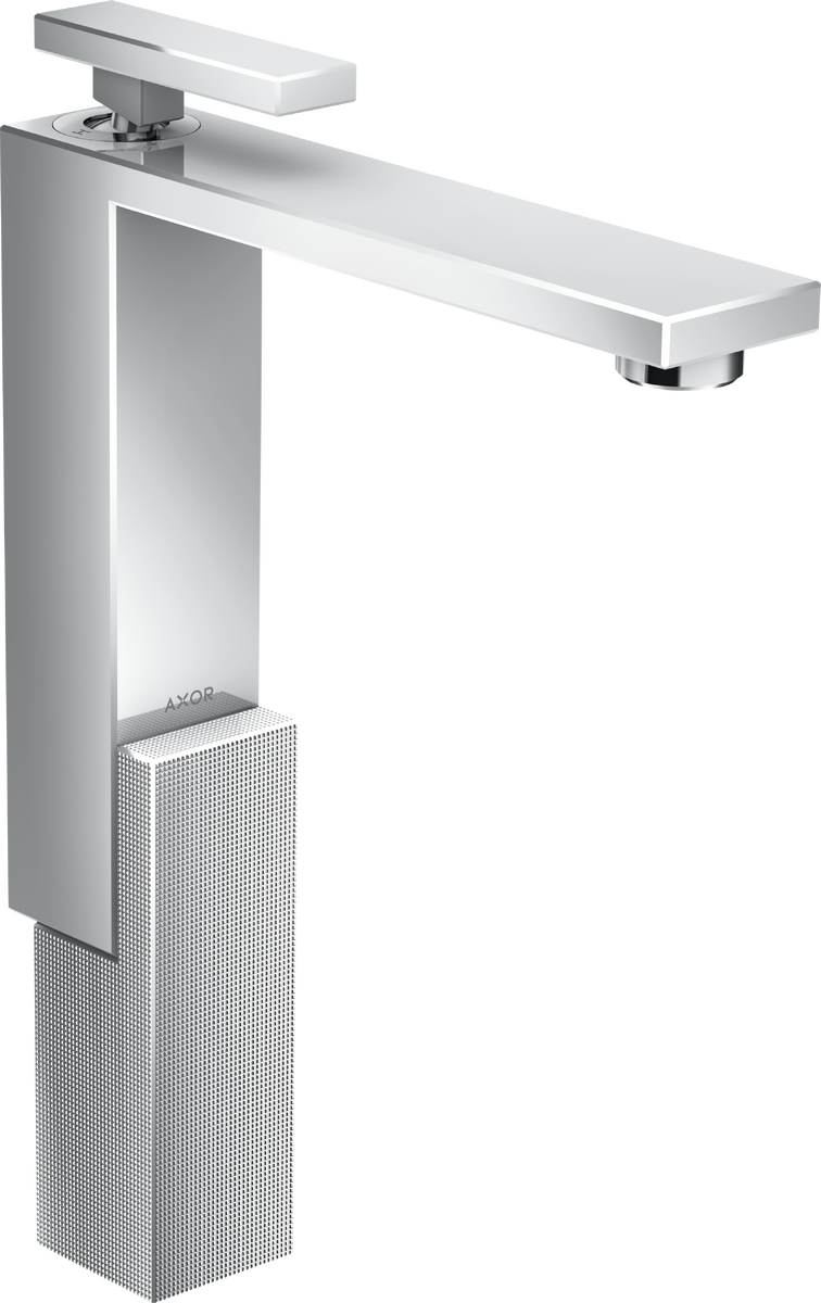 HANSGROHE AXOR Edge Páková umyvadlová baterie 280 s odtokovou soupravou Push-Open - diamantový brus #46031000 - chrom