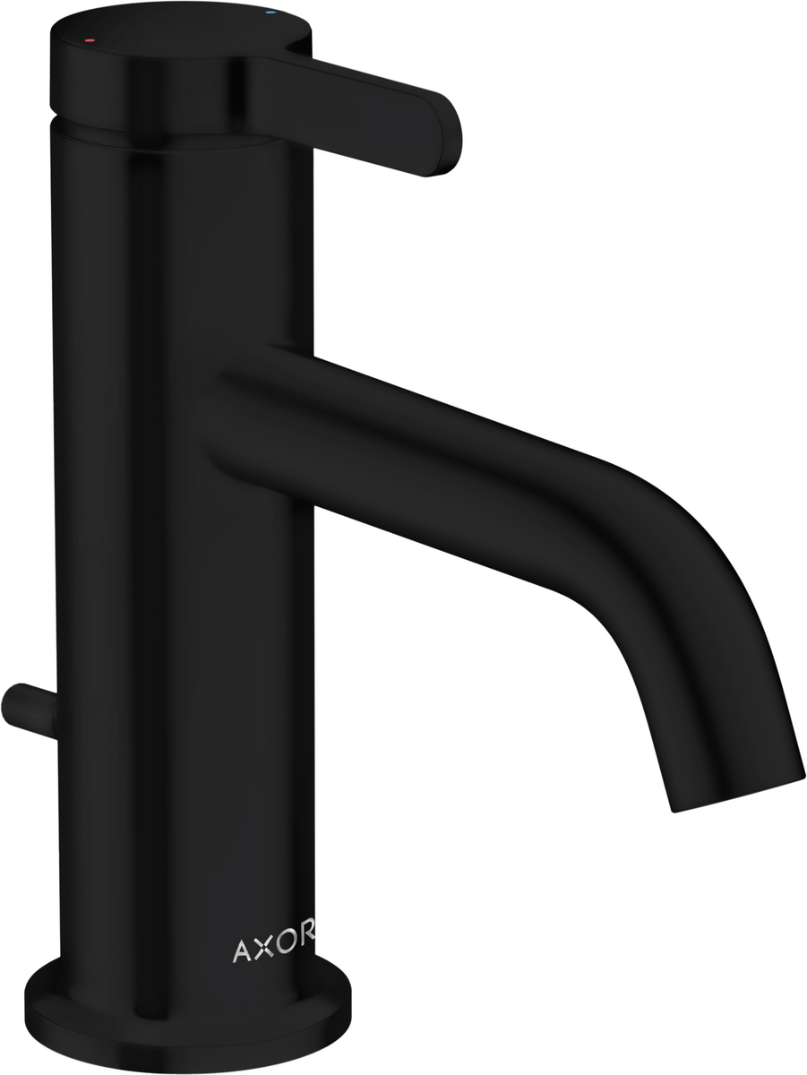 HANSGROHE AXOR One Páková umyvadlová baterie 70 s páčkovou rukojetí a odtokovou soupravou s táhlem #48000670 - matná černá